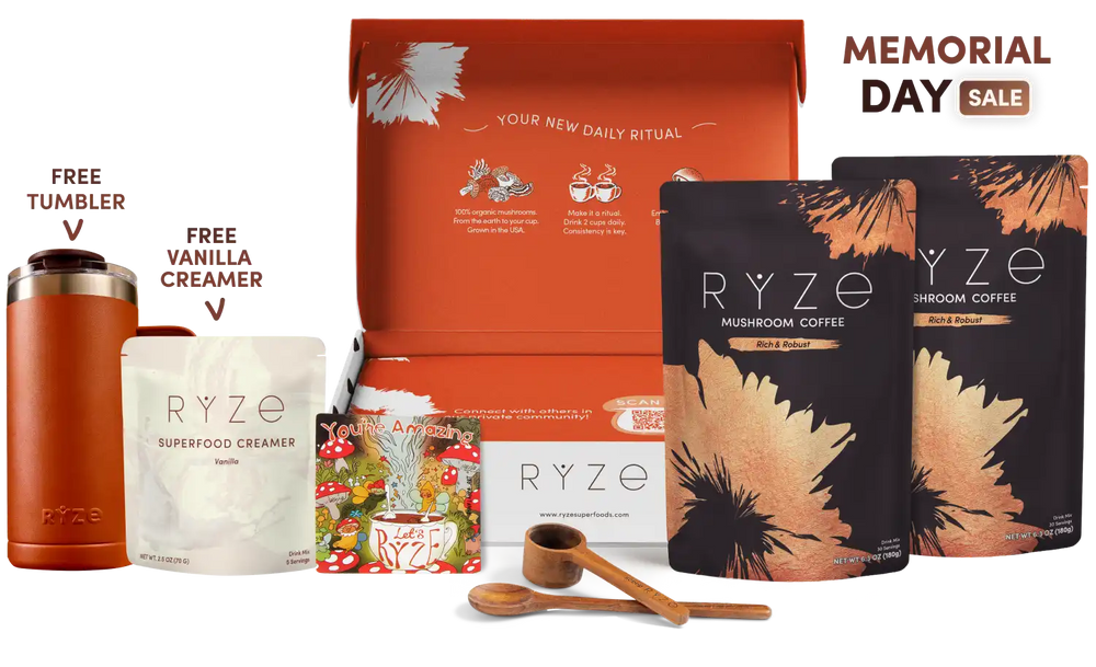 Mushroom Coffee Dark Roast Starter Kit (60 servings) YHXIZ4V8